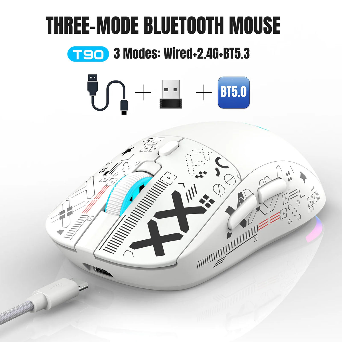 Tri-Mode Wireless Silent Gaming Mouse