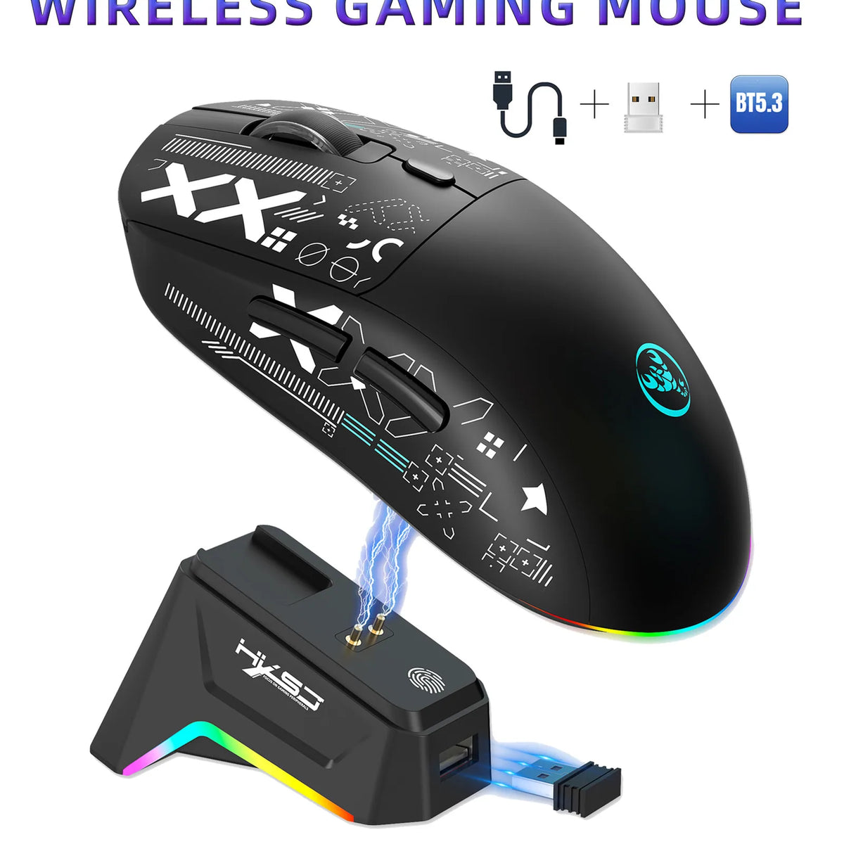 Tri-Mode Wireless Silent Gaming Mouse