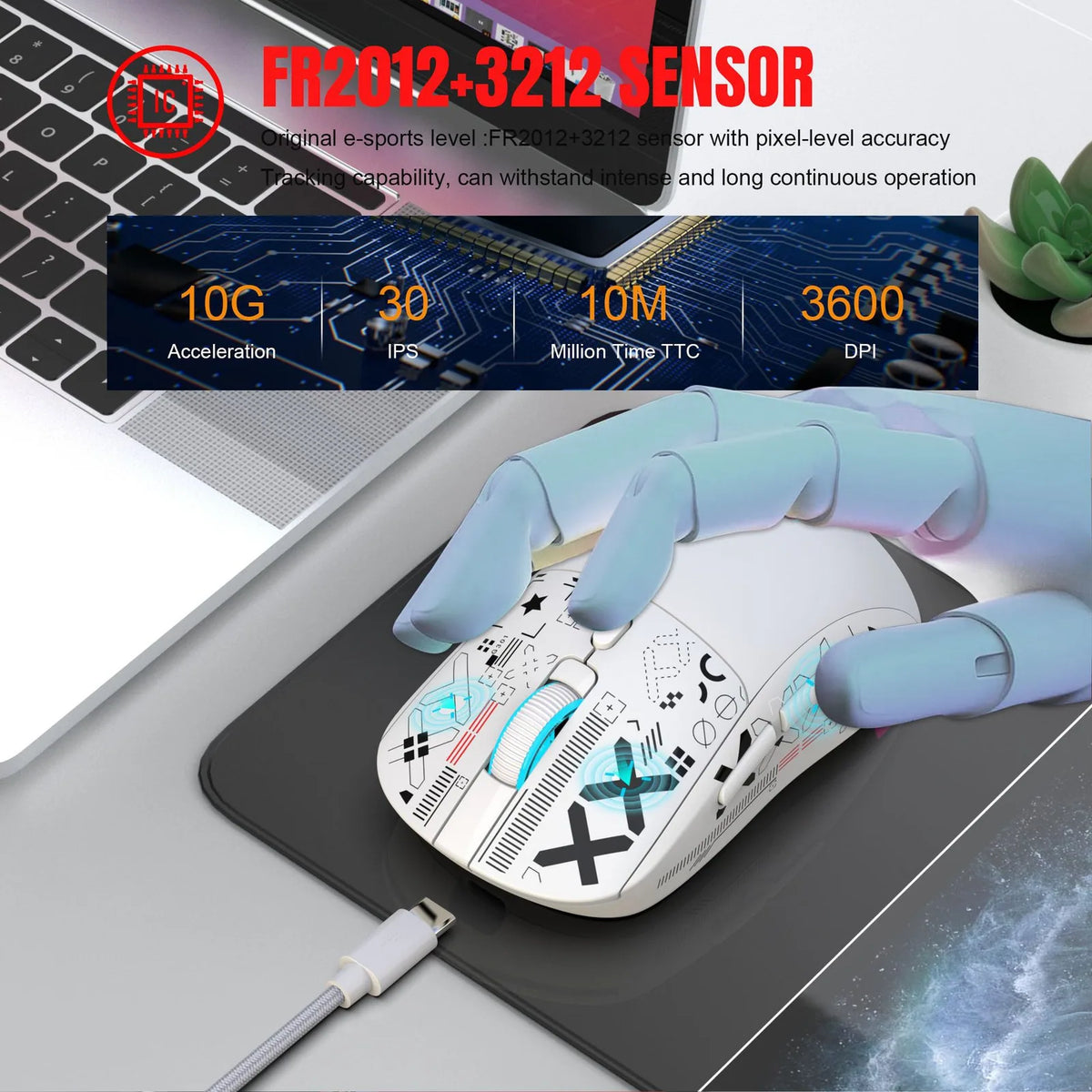 Tri-Mode Wireless Silent Gaming Mouse