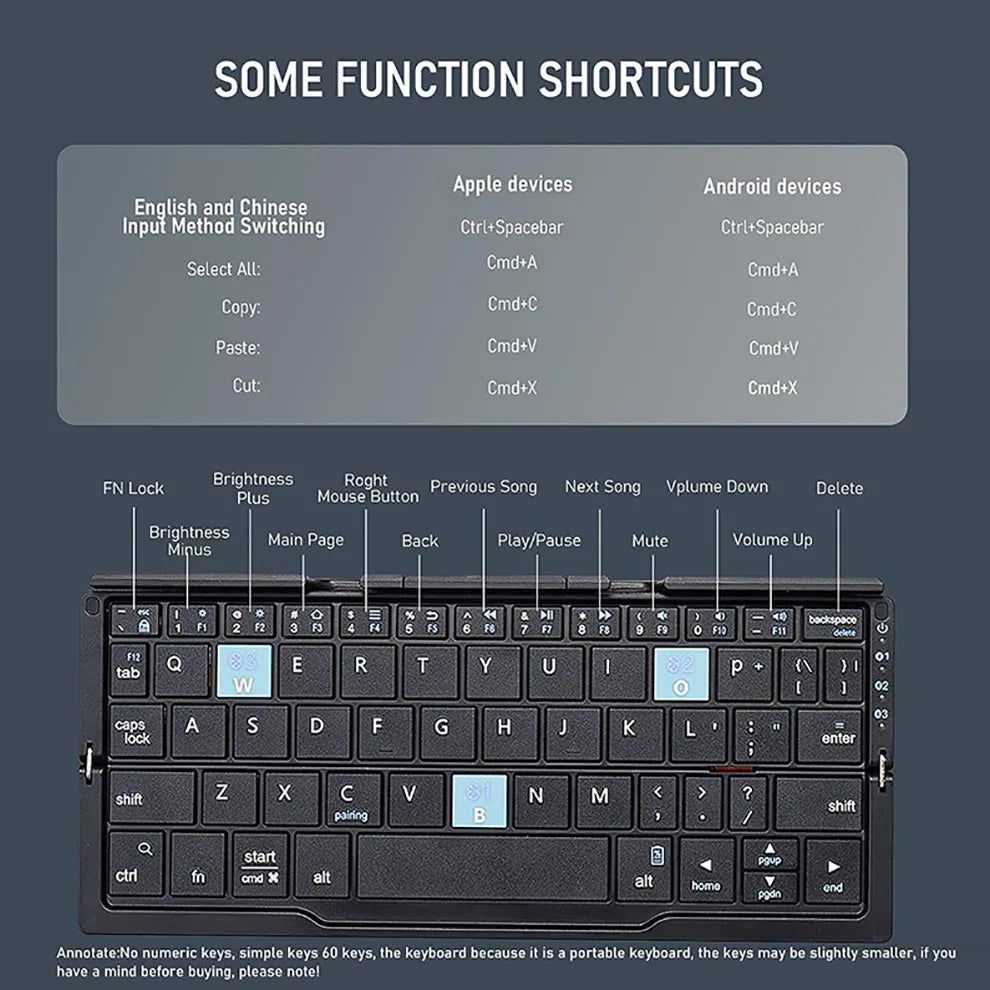 Foldable Aluminum Bluetooth Keyboard
