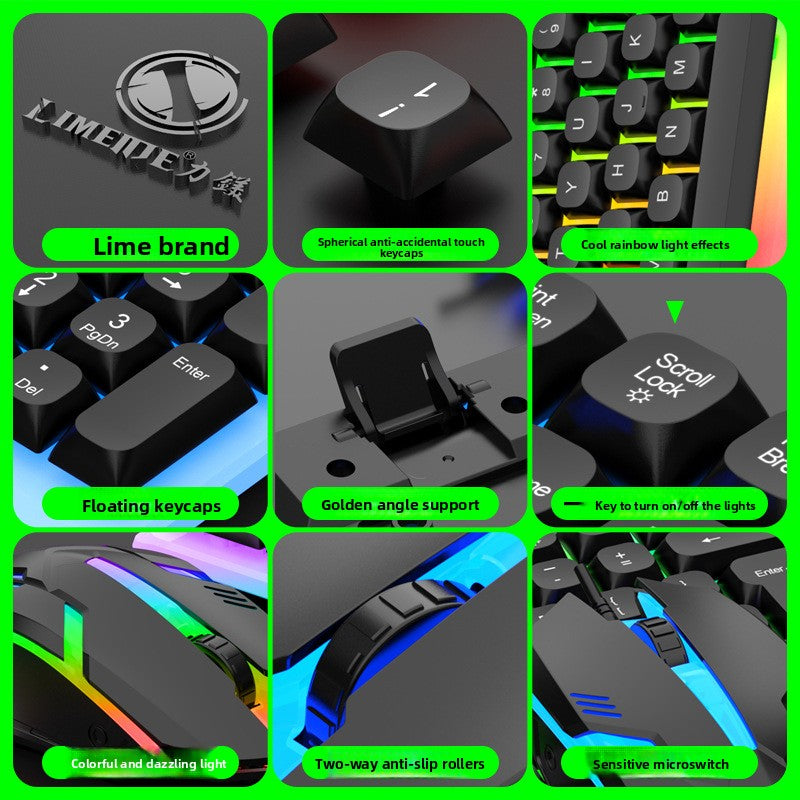 Rainbow LED Gaming Keyboard And Mouse Combo