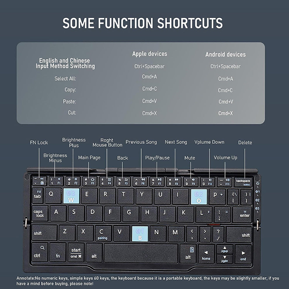 Foldable Aluminum Bluetooth Keyboard